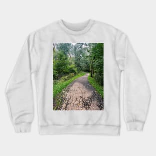 Late September Morning New England Nature Walk - winding path Crewneck Sweatshirt